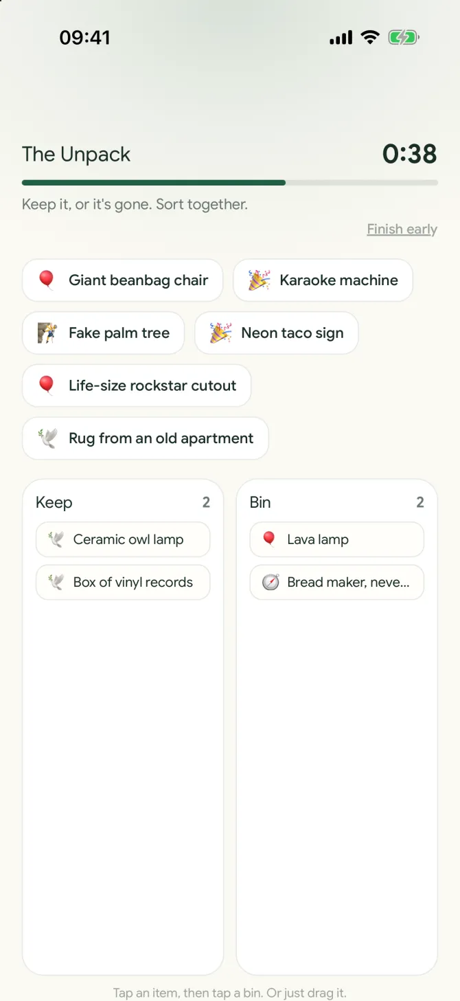 Playing a No Small Talk scenario with a 60 second clock in the flōw app