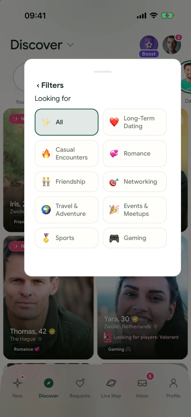 Choosing which intentions to see in the flōw app filters