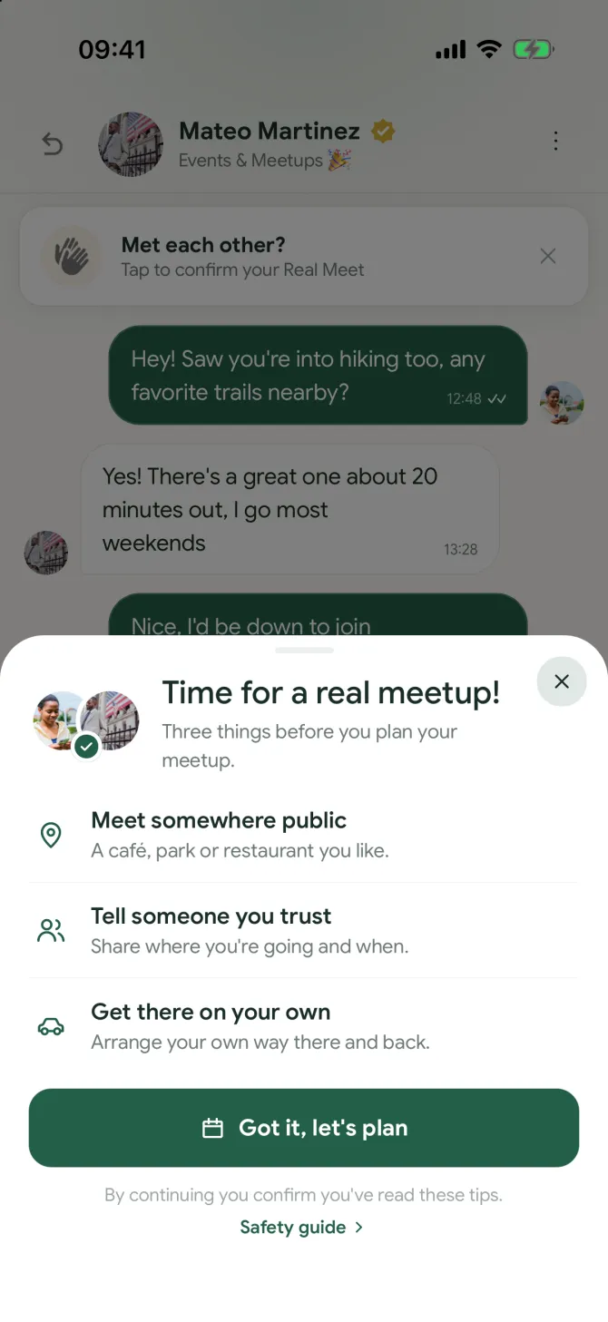 Safety tips before planning a meetup in the flōw app