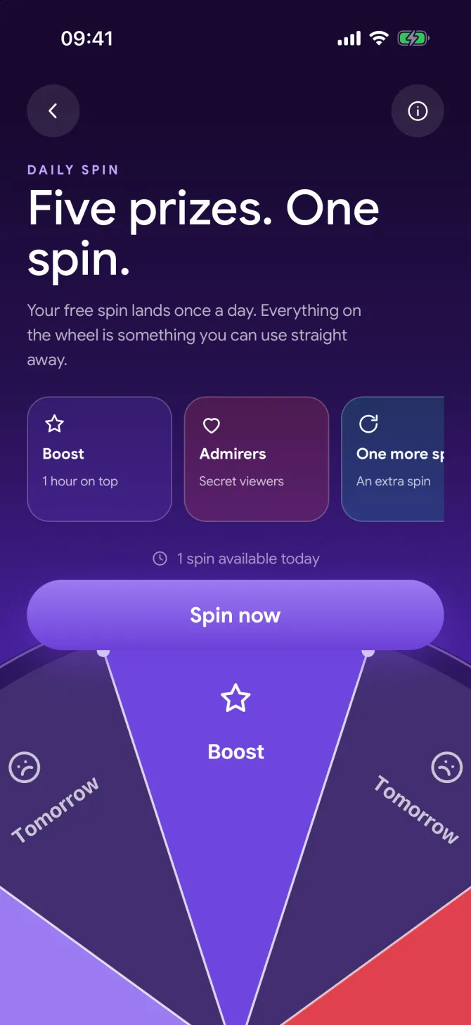 Daily Spin in the flōw app